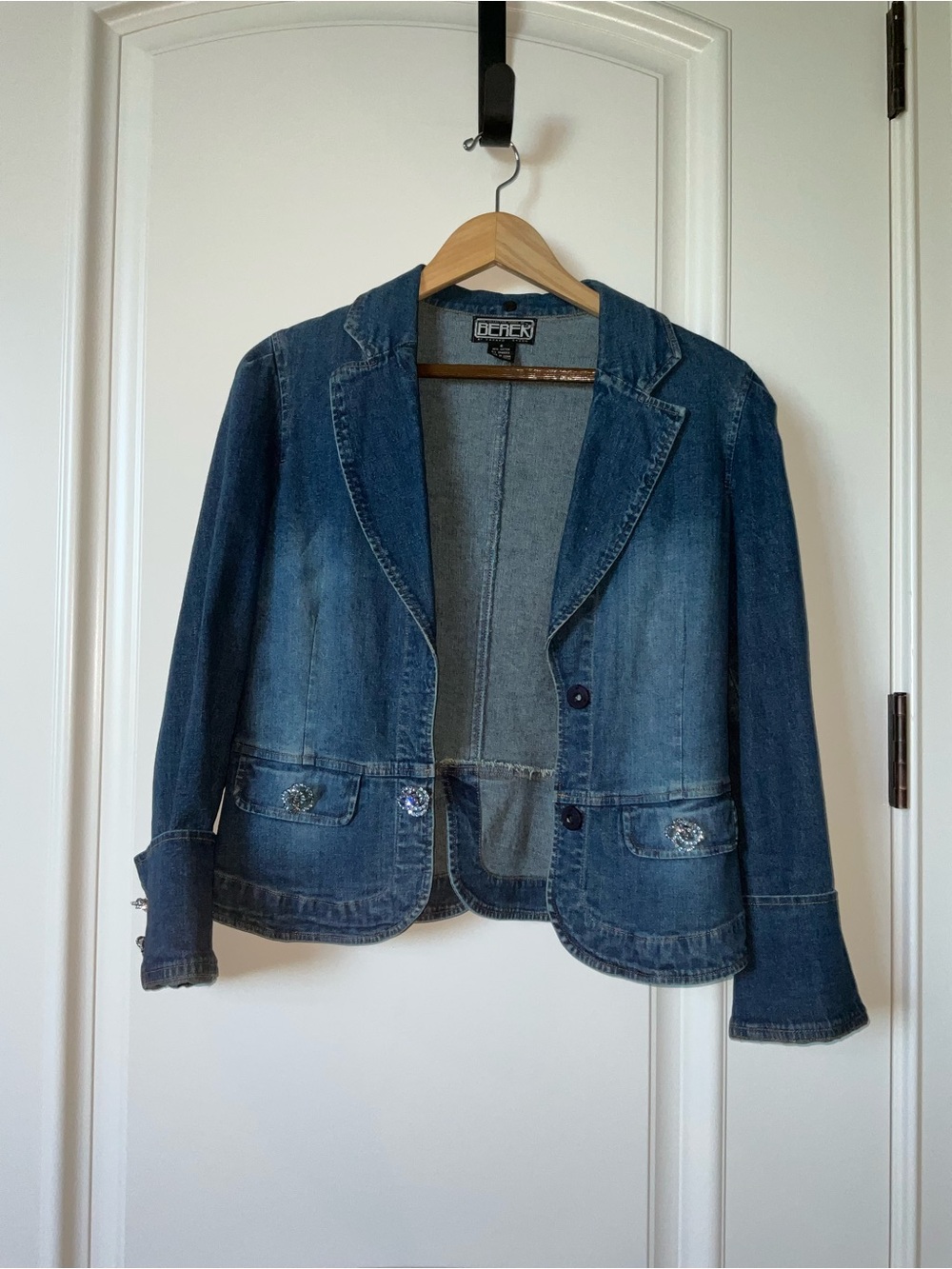 berek Dark Blue Denim Blazer Jacket